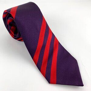 Richard James Savile Row Purple and Red Repp Striped Silk Tie Hand Made England